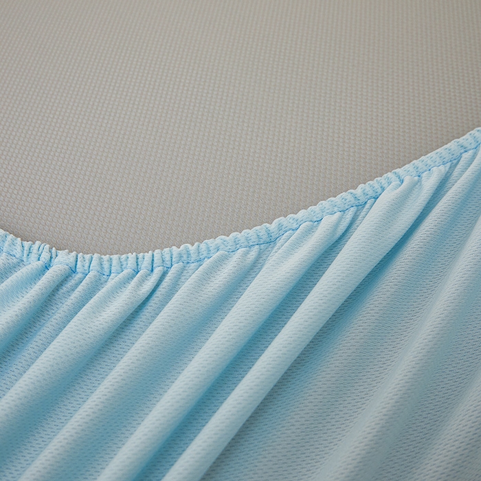 91家纺网 家纺一手货源 找家纺 全季家居 2025新款全季家居5A抗菌min系列凉感冰丝席 床笠-天蓝