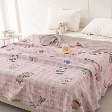 91家纺网 家纺一手货源 找家纺 （总）乐家毛巾被（工厂自产自销） 2025春夏新款三层全棉纯棉印花毛巾被