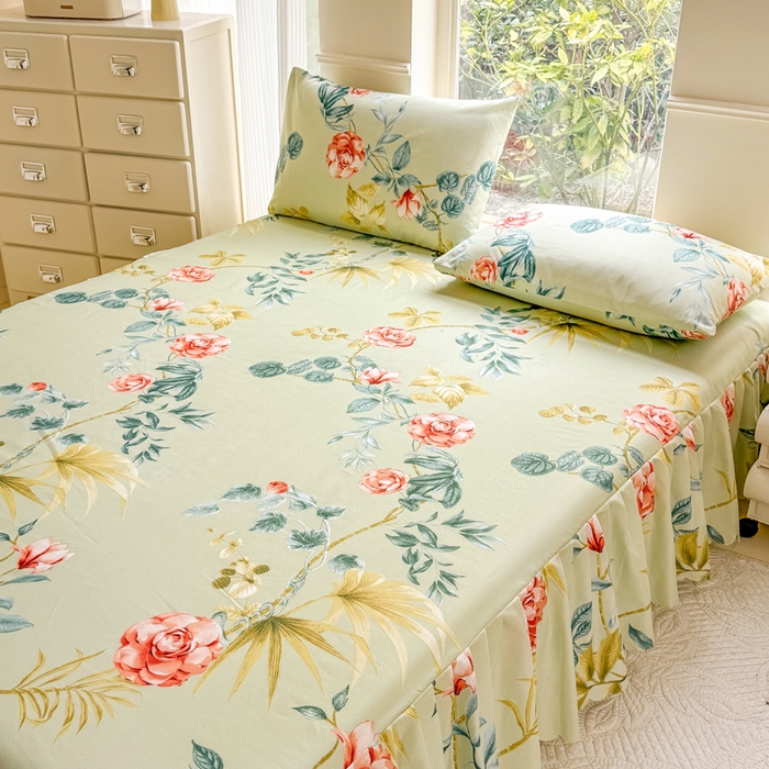 91家纺网 家纺一手货源 找家纺 莎臣豹 2025新款植物羊绒单品单件单床裙可配床裙三件套 如沐春风