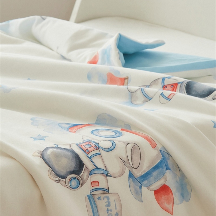 91家纺网 家纺一手货源 找家纺 艾佳宝贝 2025新款A类儿童全棉多功能单被套 航天员