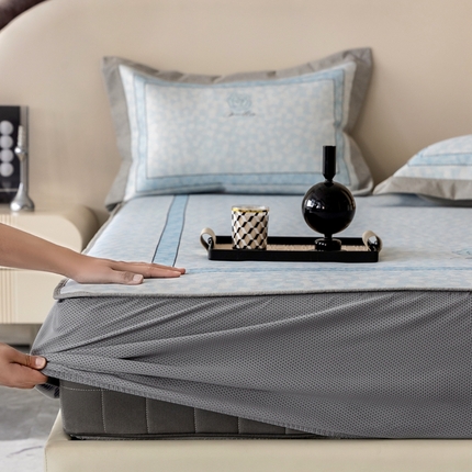 91家纺网 家纺一手货源 找家纺 （总）三味舒屋2025新款凉感抗菌防螨印花冰丝养生席（新升级7A抗菌）