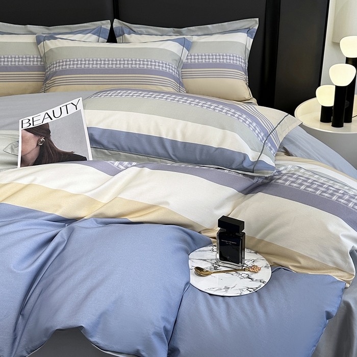 91家纺网 家纺一手货源 找家纺 乐蔻家纺 2025新款全棉13376数码印花四件套 简柠 兰