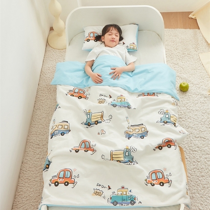 艾佳宝贝 2025新款A类儿童全棉多功能单被套 巴士汽车