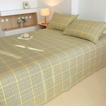 91家纺网 家纺一手货源 找家纺 （总）春皖家纺 2025新款A类全棉简约老粗纱布四件套风格一-普通款单枕套