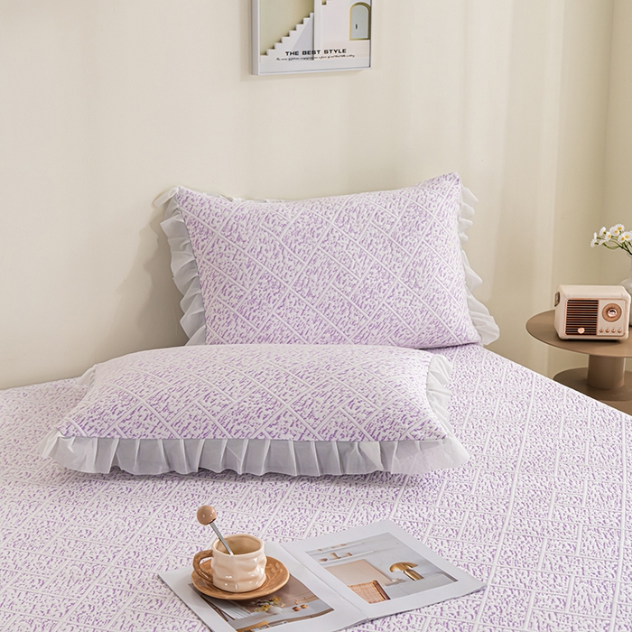 91家纺网 家纺一手货源 找家纺 叠派家纺 2025新款5A抗菌雅致床裙款三件套 雅致床裙款-冰紫