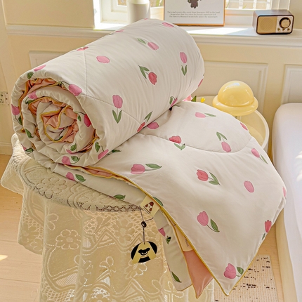 91家纺网 家纺一手货源 找家纺 （总）金蕊阁 2025新款A类水洗双层纱夏被大豆夏被夏凉被空调被
