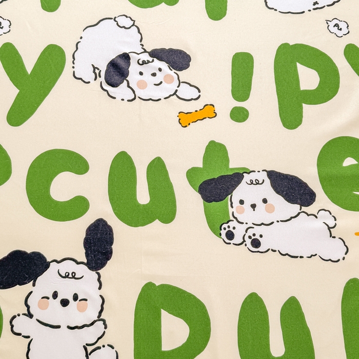 91家纺网 家纺一手货源 找家纺 莎臣豹 2025新款植物羊绒单品单件单床裙可配床裙三件套 快乐萌犬