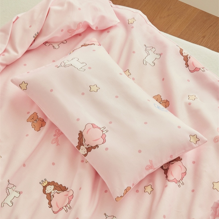 91家纺网 家纺一手货源 找家纺 艾佳宝贝 2025新款A类儿童全棉多功能单被套可拆式夏被四季被子 甜甜小公主