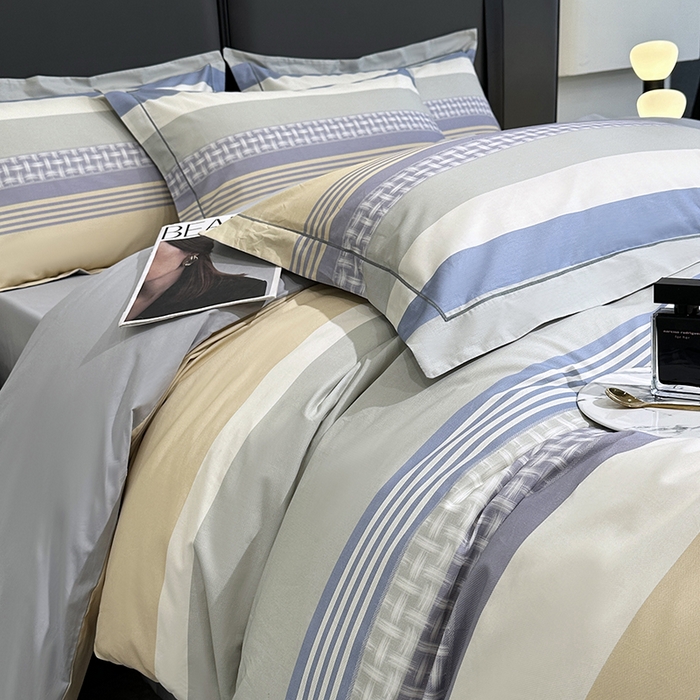 91家纺网 家纺一手货源 找家纺 乐蔻家纺 2025新款全棉13376数码印花四件套 简柠 兰