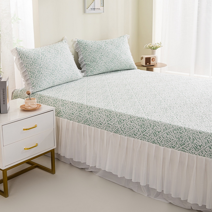 91家纺网 家纺一手货源 找家纺 （总）叠派家纺 2025新款5A抗菌雅致床裙款三件套