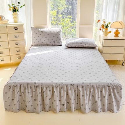 91家纺网 家纺一手货源 找家纺 （总）莎臣豹 2025新款植物羊绒单品单件单床裙可配床裙三件套