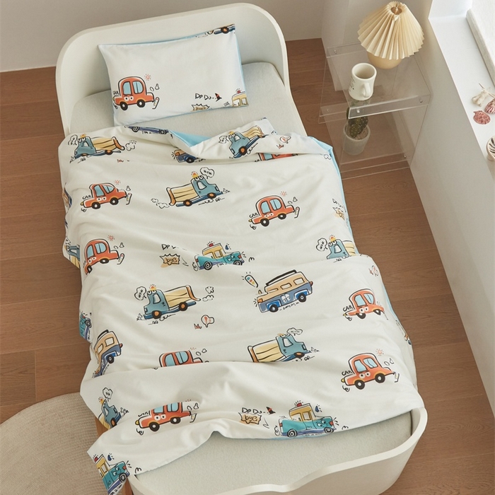 91家纺网 家纺一手货源 找家纺 艾佳宝贝 2025新款A类儿童全棉多功能单被套 巴士汽车