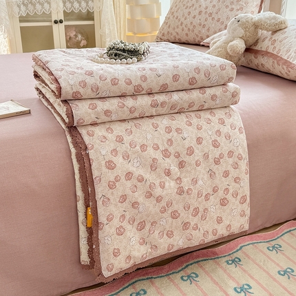 91家纺网 家纺一手货源 找家纺 （总）梦依依 2025新款小清新印花系列全棉夏被大豆夏被