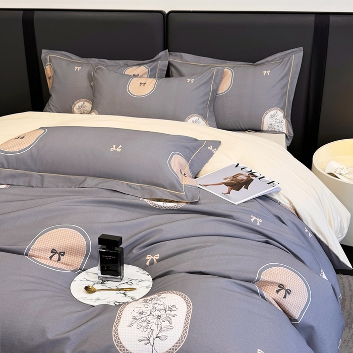 91家纺网 家纺一手货源 找家纺 乐蔻家纺 2025新款全棉13376数码印花四件套 绣缘