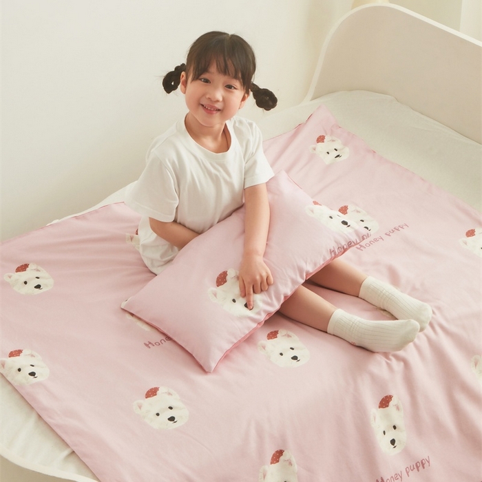 91家纺网 家纺一手货源 找家纺 艾佳宝贝 2025新款A类儿童全棉多功能单被套可拆式夏被四季被子 乖萌小狗