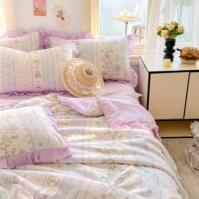 91家纺网 家纺一手货源 找家纺 佳一家纺 2025新款亲肤水洗棉夏被 遇见春天