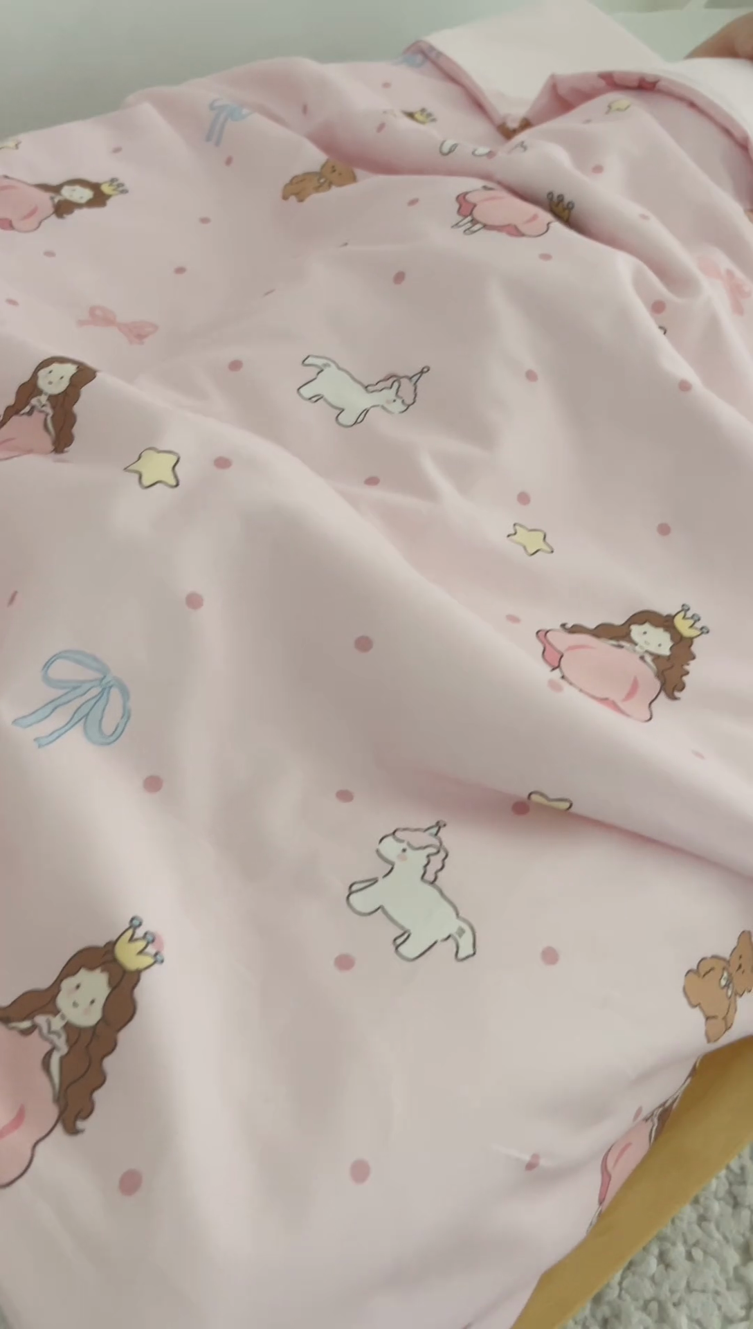 91家纺网 家纺一手货源 找家纺 艾佳宝贝 2025新款A类儿童全棉多功能单被套可拆式夏被 甜甜小公主