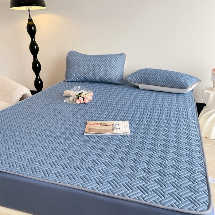 91家纺网 家纺一手货源 找家纺 （总）欧邦2025新款纯色加厚乳胶床笠三件套