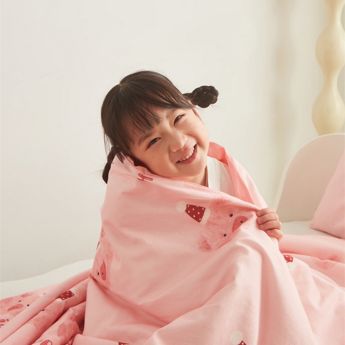 91家纺网 家纺一手货源 找家纺 艾佳宝贝 2025新款A类儿童全棉多功能单被套 乖巧萌猪