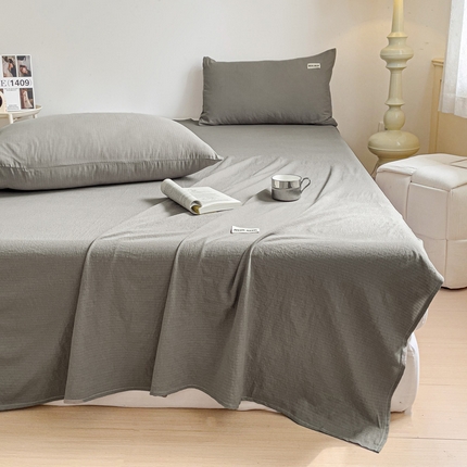 91家纺网 家纺一手货源 找家纺 贝扬思家纺 云感单品床笠系列 床单 灰色泡泡