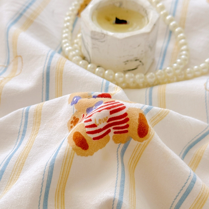 91家纺网 家纺一手货源 找家纺 佳一家纺 2025新款亲肤水洗棉夏被 快乐熊