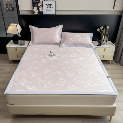 91家纺网 家纺一手货源 找家纺 （总）倾慕家纺 2025新款简约PE50提花凉感席席子凉席-床席款