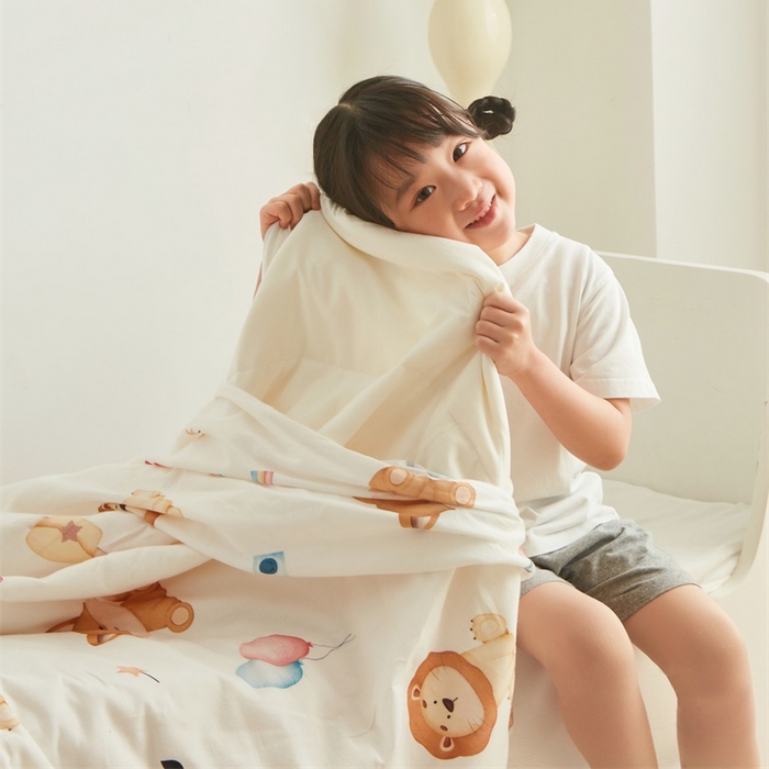 91家纺网 家纺一手货源 找家纺 艾佳宝贝 2025新款A类儿童全棉多功能单被套可拆式夏被四季被子 萌趣动物园