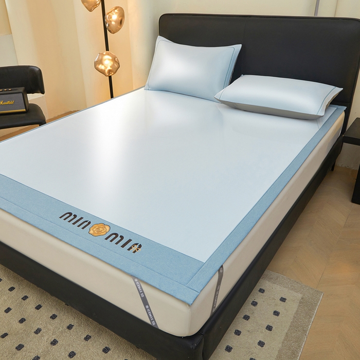 91家纺网 家纺一手货源 找家纺 全季家居 2025新款全季家居5A抗菌min系列凉感冰丝席 床席-天蓝