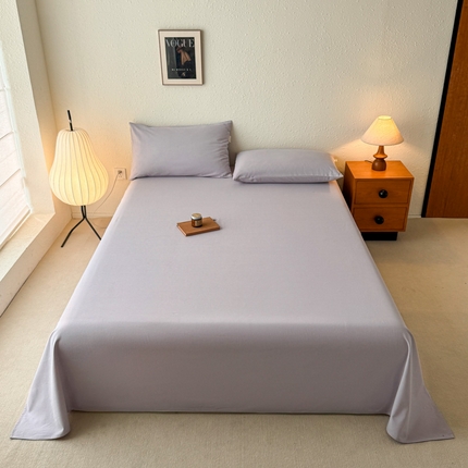 （提供买家秀 爆款花型 不断货）2025新款全棉纯色老粗布单床单 梦幻丁香