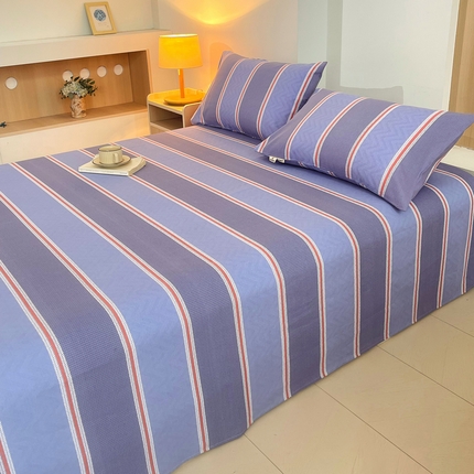 91家纺网 家纺一手货源 找家纺 （总）春皖家纺 2025新款A类全棉简约老粗纱布四件套风格一-普通款单枕套