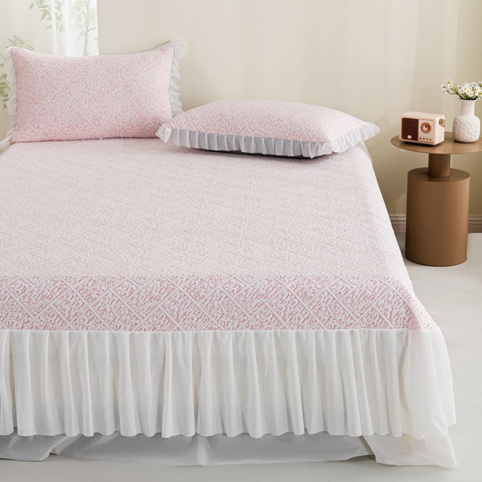 91家纺网 家纺一手货源 找家纺 叠派家纺 2025新款5A抗菌雅致床裙款三件套 雅致床裙款-冰粉