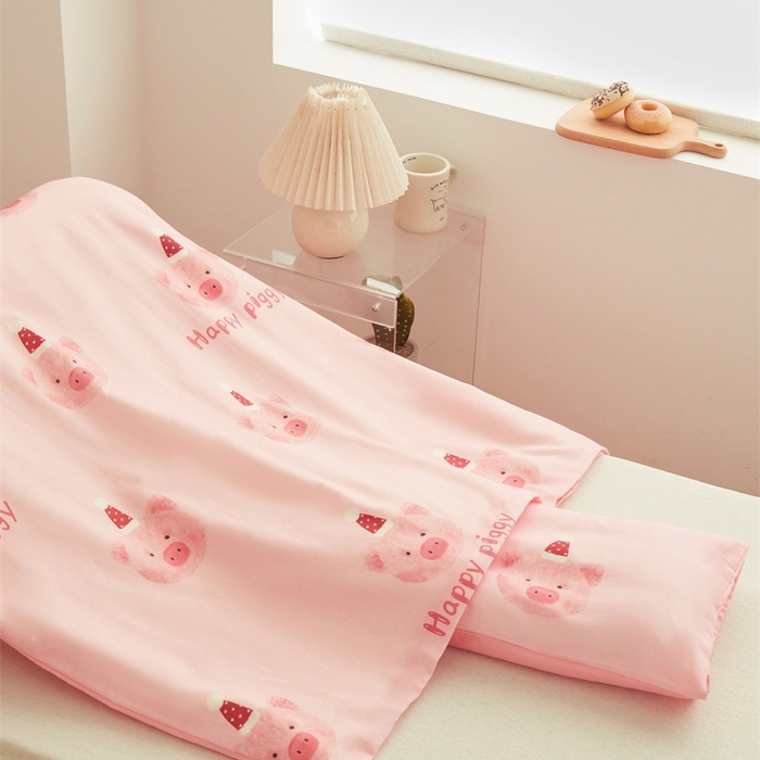 91家纺网 家纺一手货源 找家纺 艾佳宝贝 2025新款A类儿童全棉多功能单被套 乖巧萌猪