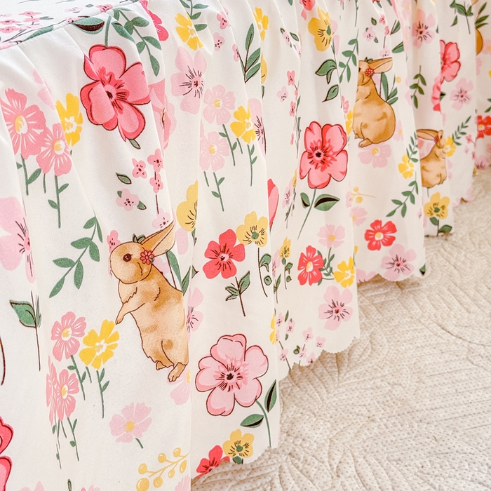 91家纺网 家纺一手货源 找家纺 莎臣豹 2025新款植物羊绒单品单件单床裙可配床裙三件套 玫瑰园