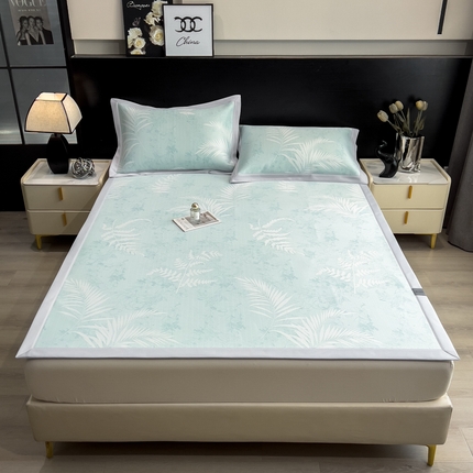 91家纺网 家纺一手货源 找家纺 （总）倾慕家纺 2025新款简约PE50提花凉感席席子凉席-床席款