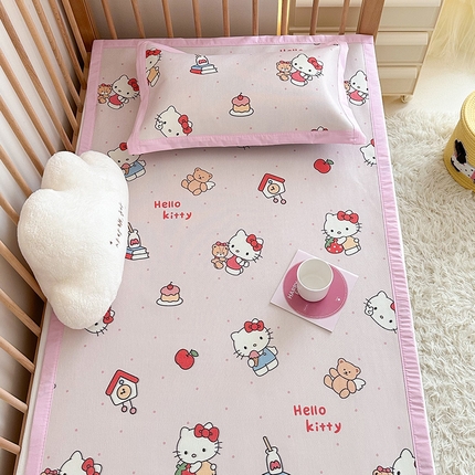 91家纺网 家纺一手货源 找家纺 （总）嗨生活 2025新款 正版授权三丽鸥儿童凉席 幼儿园凉席 冰丝席