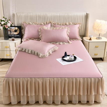 91家纺网 家纺一手货源 找家纺 （总）家之硕家纺 2025新款冰丝凉席床裙款三件套