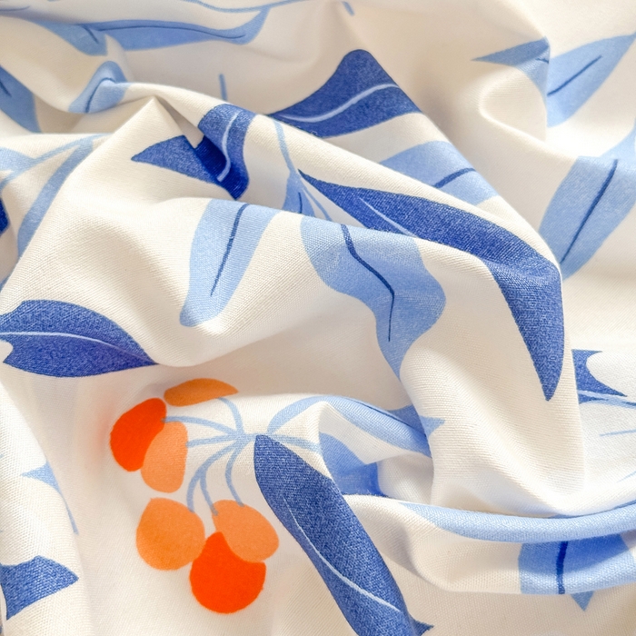 91家纺网 家纺一手货源 找家纺 莎臣豹 2025新款植物羊绒单品单件单床裙可配床裙三件套 蓝橙叶语