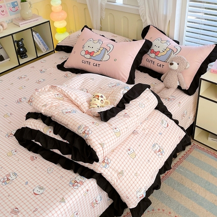 91家纺网 家纺一手货源 找家纺 （总）慕希2025新款水洗棉萌趣夏被夏凉被空调被四件套