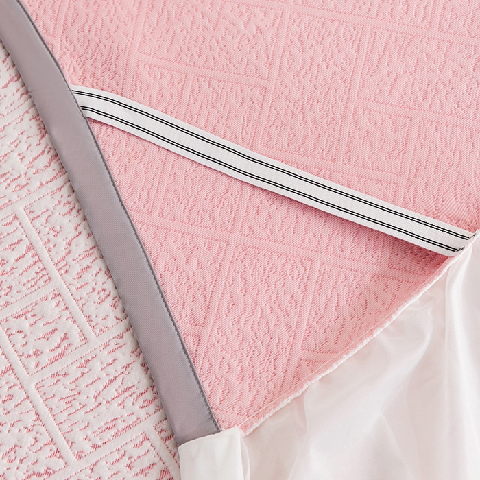 91家纺网 家纺一手货源 找家纺 叠派家纺 2025新款5A抗菌雅致床裙款三件套 雅致床裙款-冰粉