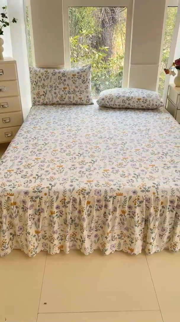 91家纺网 家纺一手货源 找家纺 莎臣豹 2025新款植物羊绒单品单件单床裙可配床裙三件套 秘境芳踪