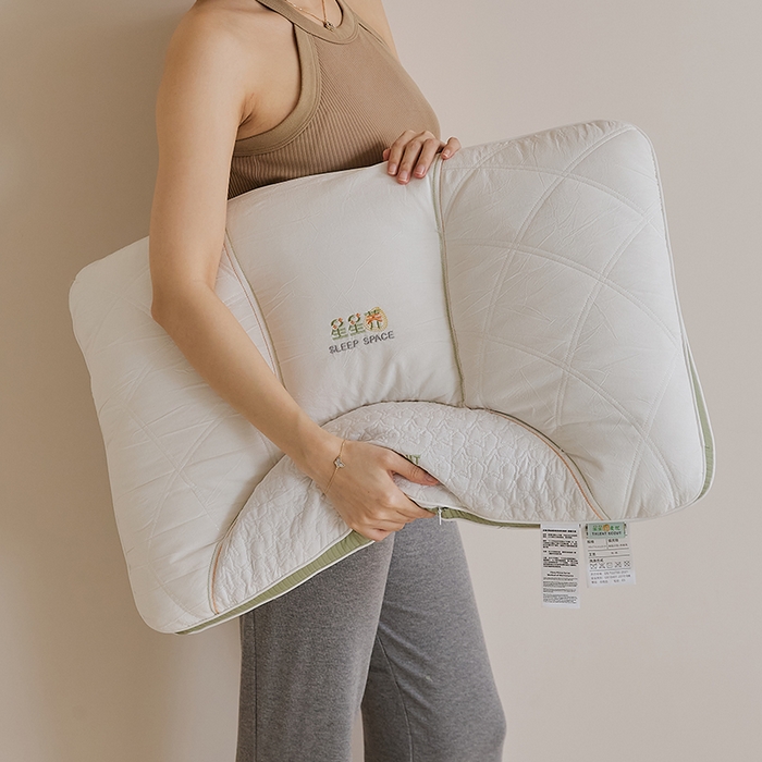 91家纺网 家纺一手货源 找家纺 2025新款星星荞护颈枕枕头枕芯 定型分区护颈枕-一对装（甜荞麦壳）