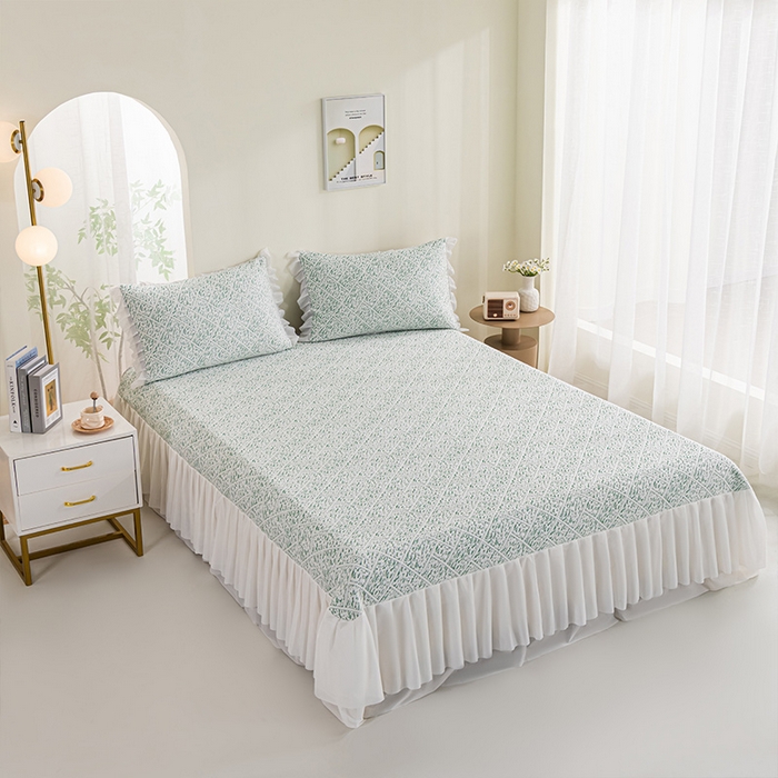 91家纺网 家纺一手货源 找家纺 （总）叠派家纺 2025新款5A抗菌雅致床裙款三件套