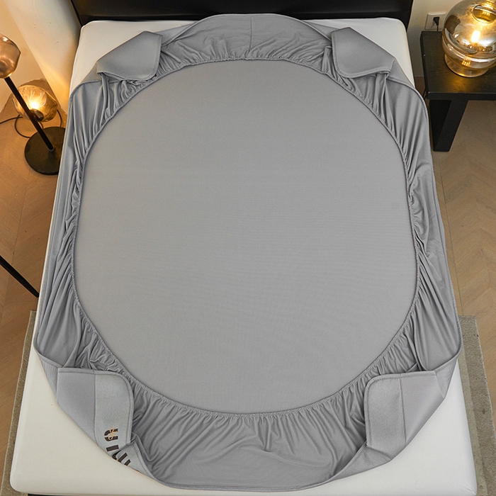 91家纺网 家纺一手货源 找家纺 全季家居 2025新款全季家居5A抗菌min系列凉感冰丝席 床笠-银灰