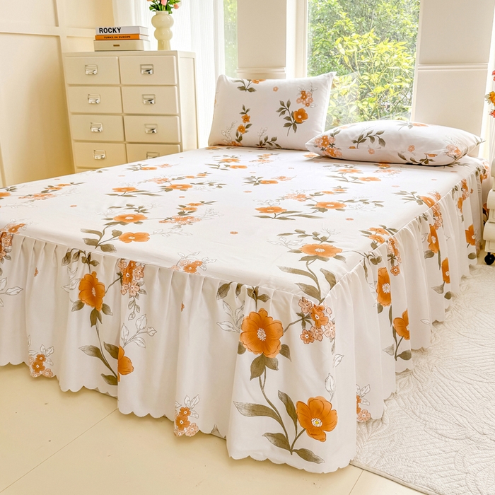 91家纺网 家纺一手货源 找家纺 莎臣豹 2025新款植物羊绒单品单件单床裙可配床裙三件套 千秋景