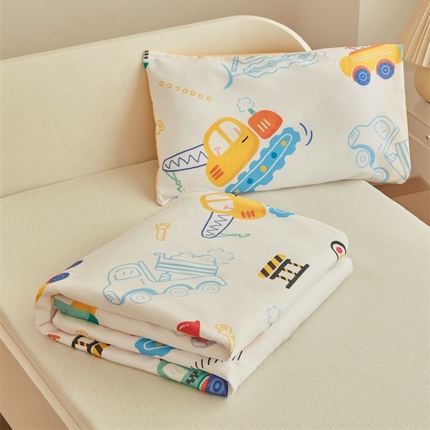 艾佳宝贝 2025新款A类儿童全棉多功能单被套可拆式夏被 工程小车