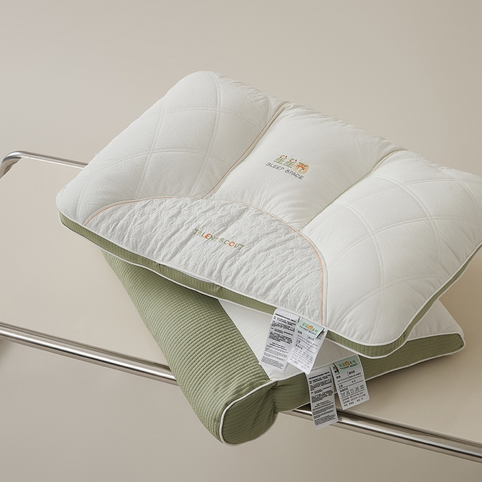 91家纺网 家纺一手货源 找家纺 2025新款星星荞护颈枕枕头枕芯 定型分区护颈枕-一对装（甜荞麦壳）