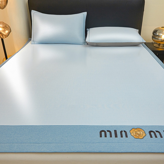 91家纺网 家纺一手货源 找家纺 全季家居 2025新款全季家居5A抗菌min系列凉感冰丝席 床席-天蓝