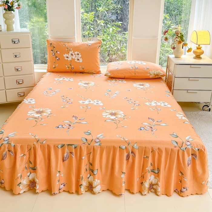 91家纺网 家纺一手货源 找家纺 莎臣豹 2025新款植物羊绒单品单件单床裙可配床裙三件套 蔓雅