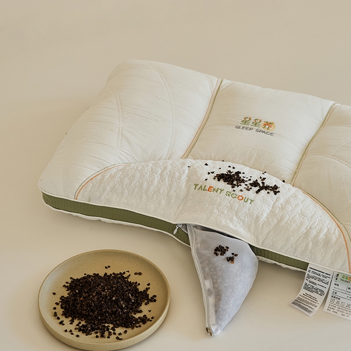 91家纺网 家纺一手货源 找家纺 2025新款星星荞护颈枕枕头枕芯 定型分区护颈枕-一对装（甜荞麦壳）