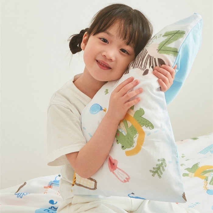 91家纺网 家纺一手货源 找家纺 艾佳宝贝 2025新款A类儿童全棉多功能单被套 动物的世界